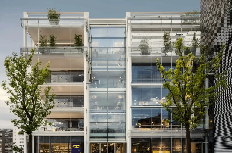 Schuko® systems central commercial building  with glass facades